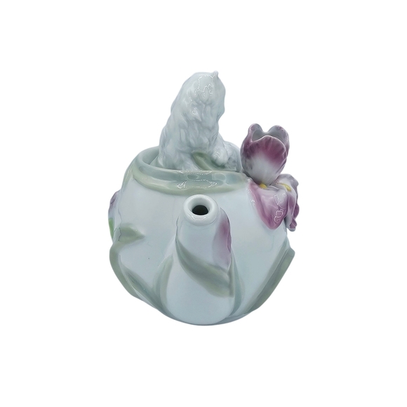 LENOX Fancy Feline and Floral Porcelain Teapot with Box DISCONTINUED - Picture 4 of 11